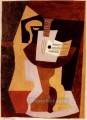 Guitar and score on a pedestal table 1920 Pablo Picasso